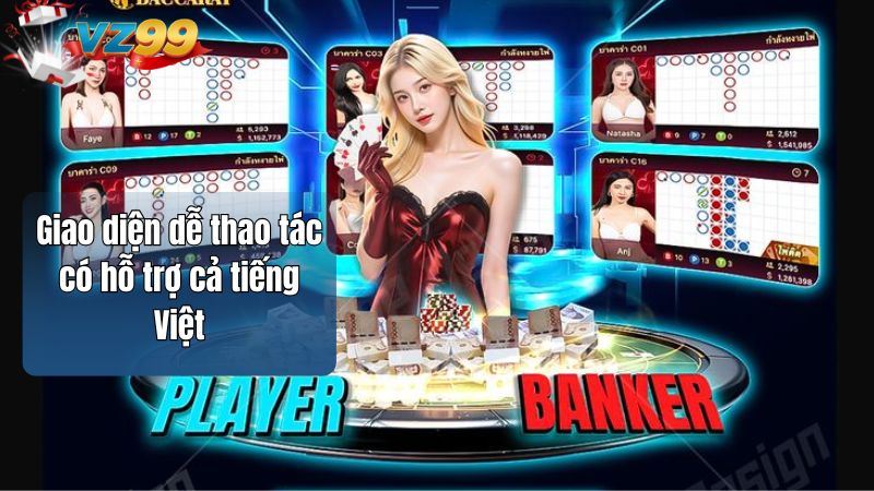 Sảnh ON Casino VZ99 - Đối tác hàng đầu chơi Live Casino 3 Giao diện dễ thao tác có hỗ trợ cả tiếng Việt